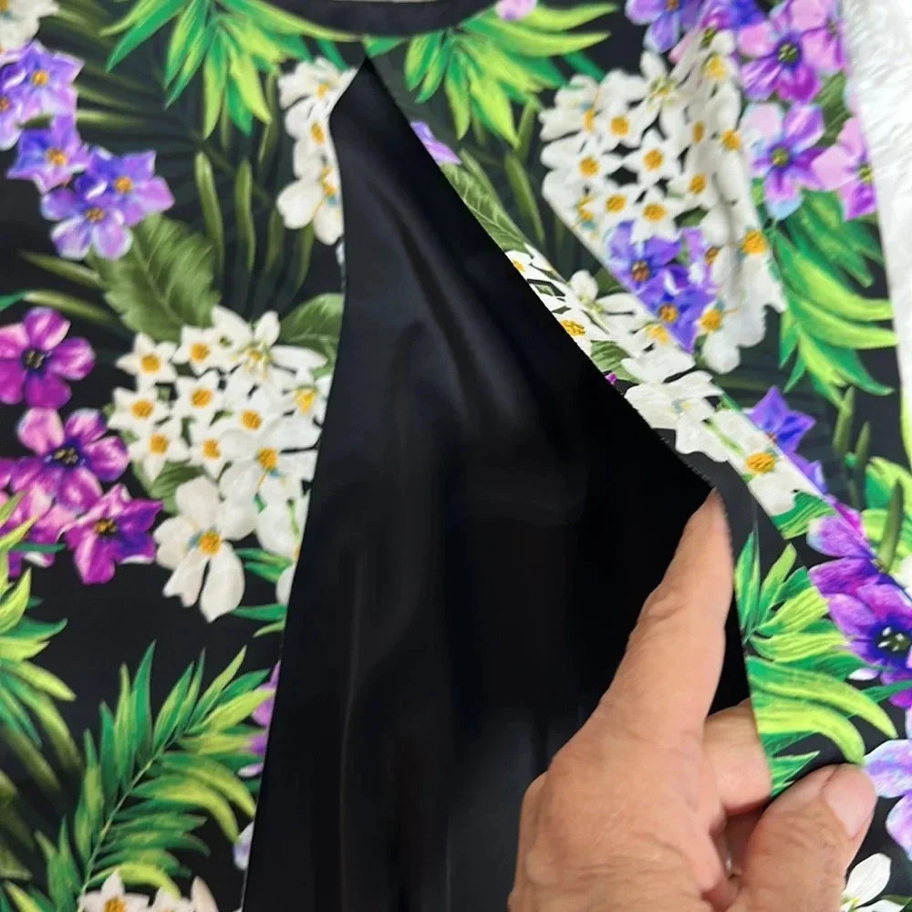 Floral Tankini Top with Adjustable Straps Opens in Front and Back Sz 14 - Picture 7 of 8